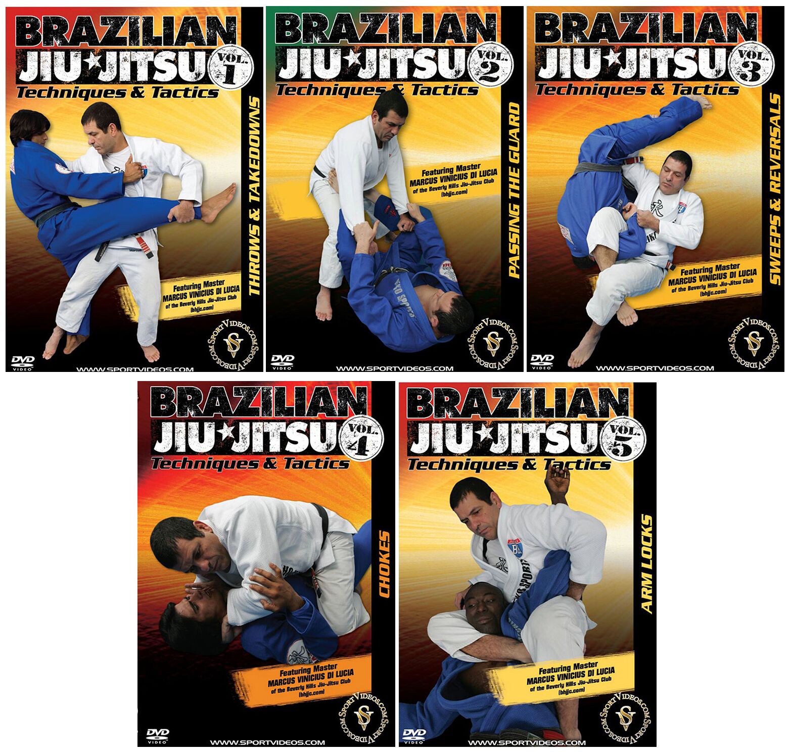 Brazilian Jiu-Jitsu Techniques and Tactics 5 DVD Set